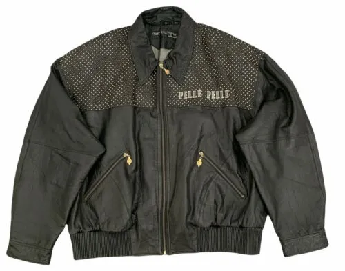 Pelle Pelle Gold Studded Black Jacket view 2