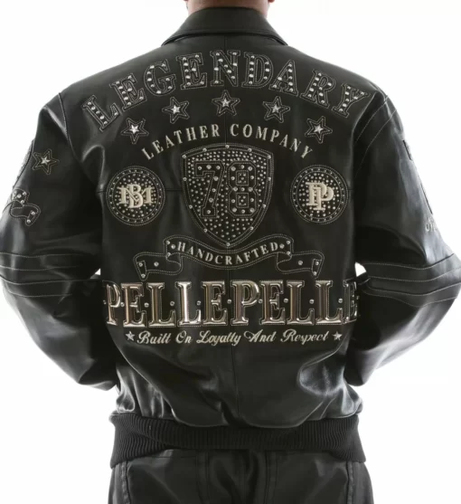 Pelle Pelle Black Encrusted Studded Leather Jacket