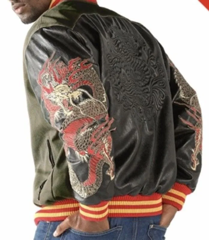 Mens Pelle Pelle Dragon Heart Olive Jacket view 2