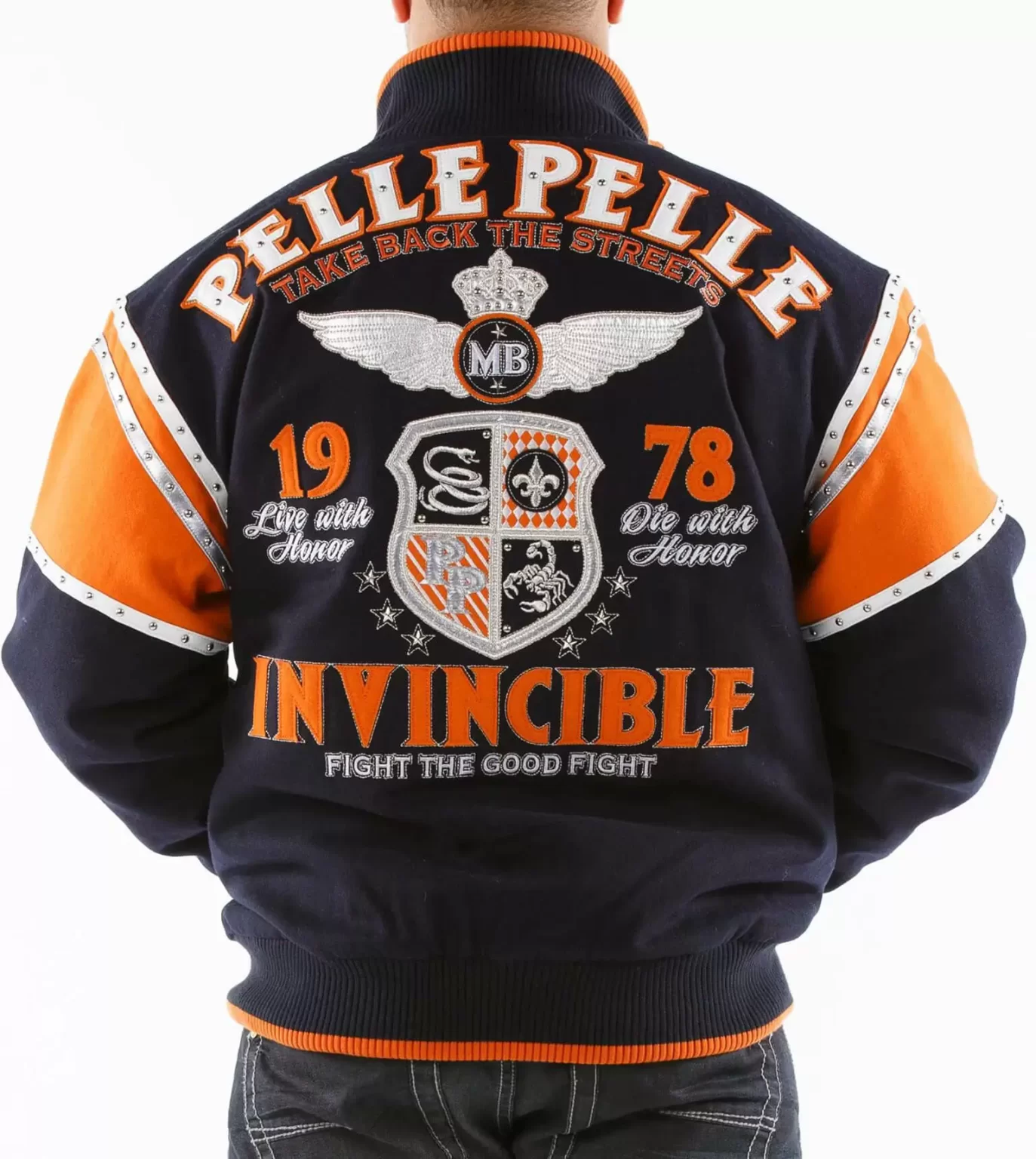 Pelle Pelle Navy Orange Wool Jacket