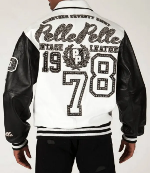 Pelle Pelle White Black Legend Varsity Jacket view 2