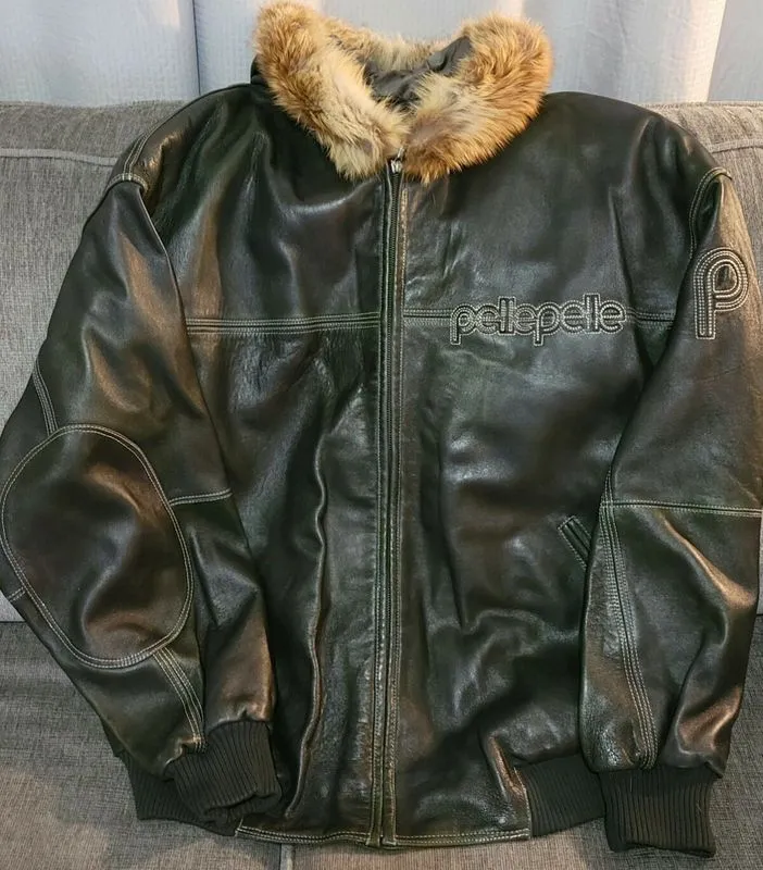 Pelle Pelle Leather Jacket | Black Fur Hooded view 2
