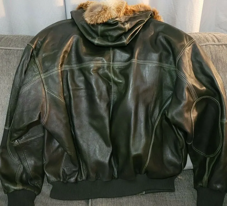 Pelle Pelle Leather Jacket | Black Fur Hooded