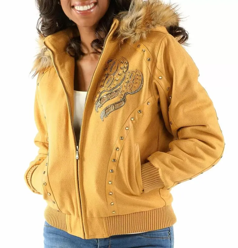Raised Yellow Hooded Jacket Pelle Pelle Store view 2
