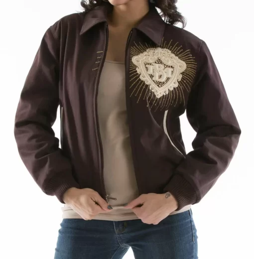 Made for Queen Diamonds Brown Jacket | Pelle Pelle Store view 2