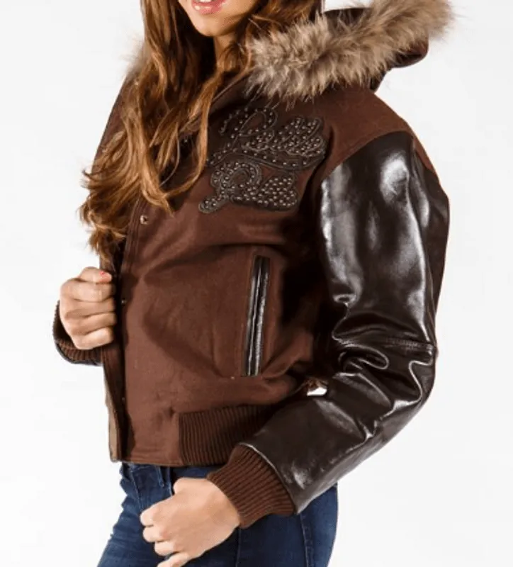 Pelle Pelle Brown Fur Hooded Wool Jacket view 2