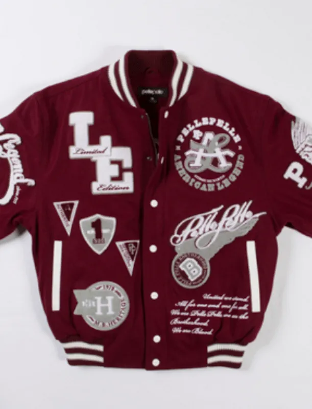Pelle Pelle American Legend Maroon Varsity Jacket