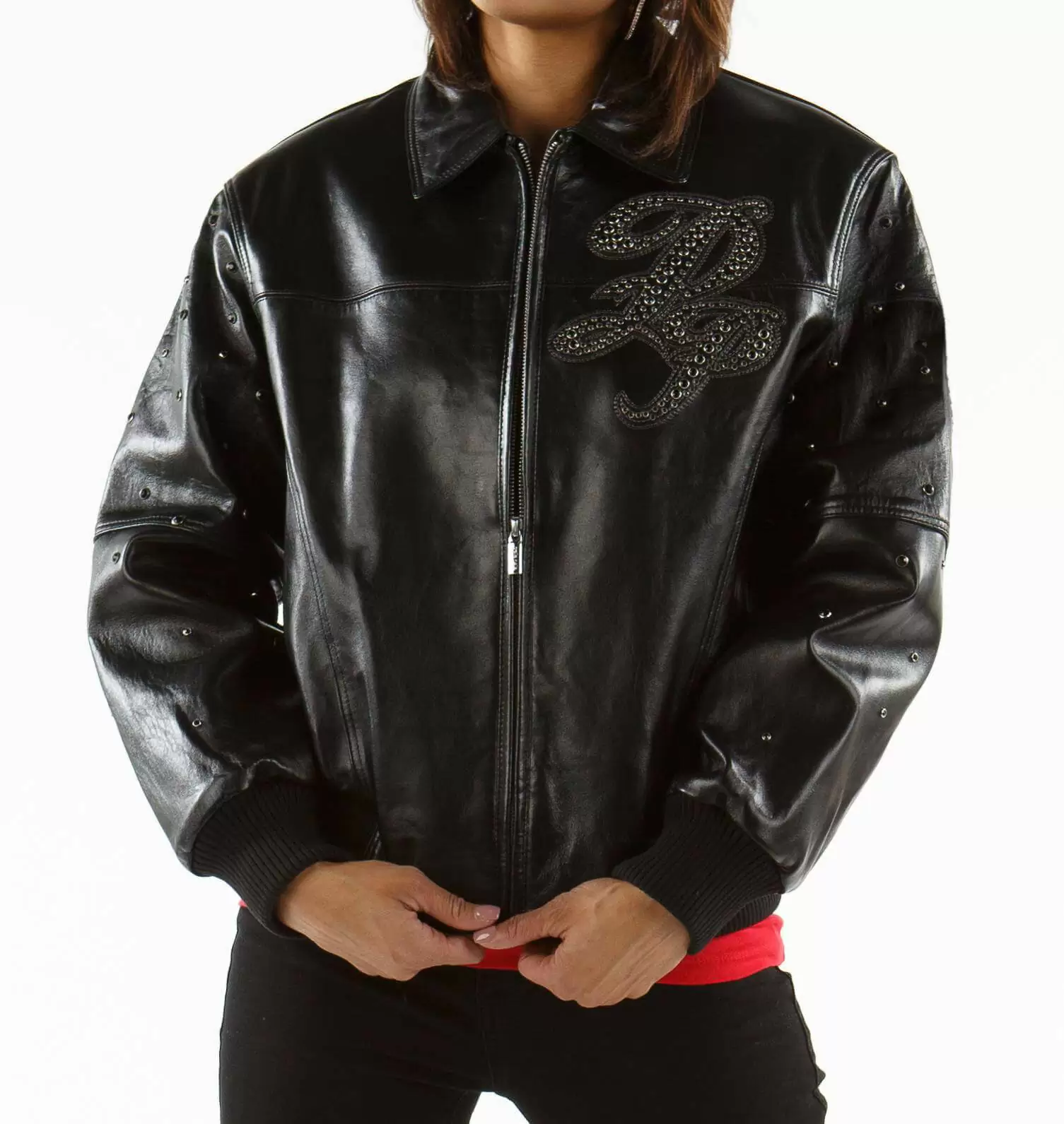 Authentic Pelle Pelle Encrusted Black Studded Leather Jacket view 2