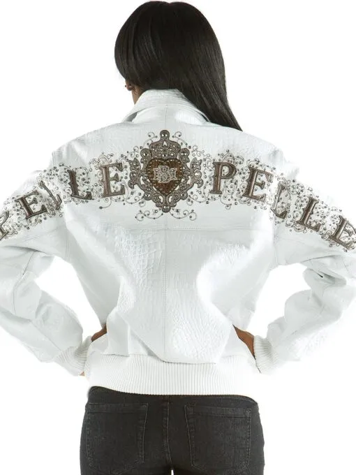 Pelle Pelle White Leather Jacket Shoulder Crest view 2