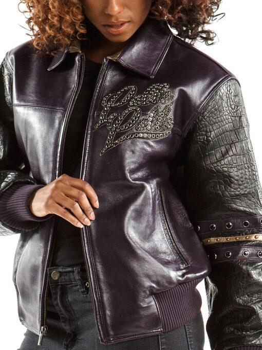 Pelle Pelle Women’s The Original Purple and Black Leather Jacket view 4