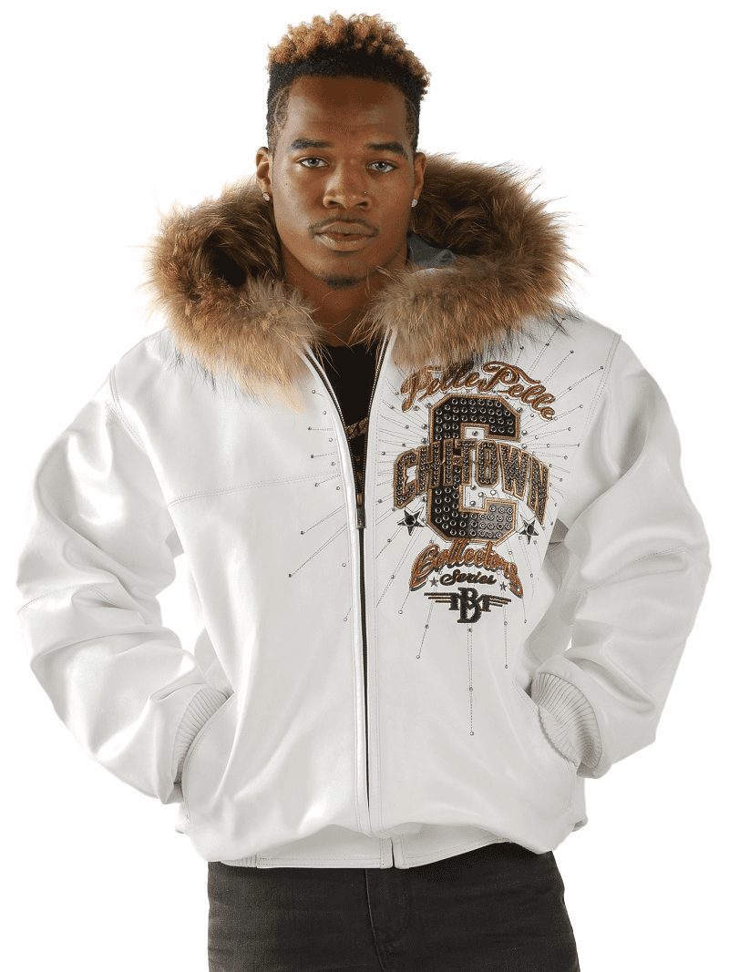 Pelle Pelle White Leather Jackets | Fur Hooded Jackets view 2