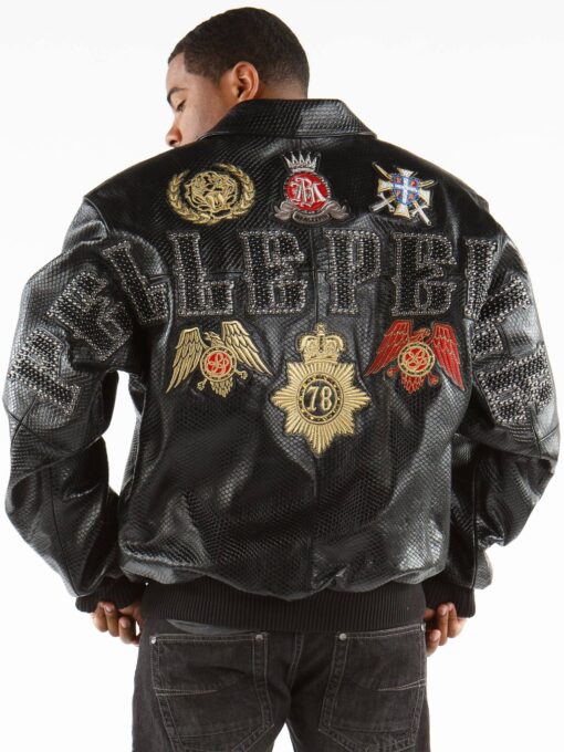 Decorated Black Pelle Pelle Python Jacket view 2