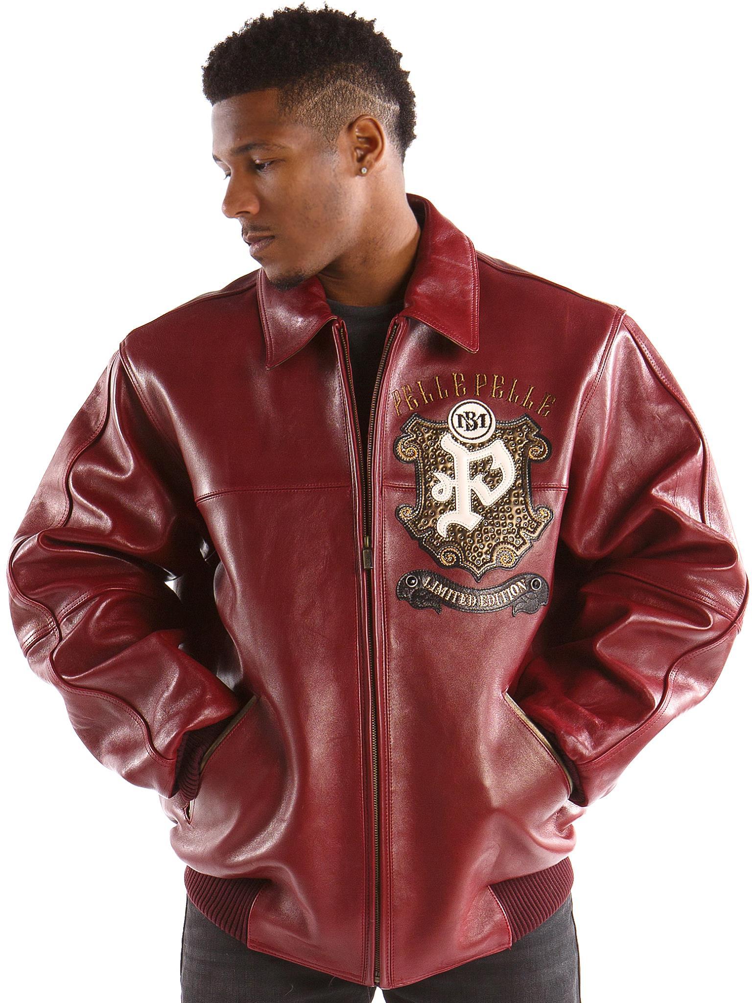 Pelle Pelle Maroon Leather Jacket | Pelle Pelle Store view 2