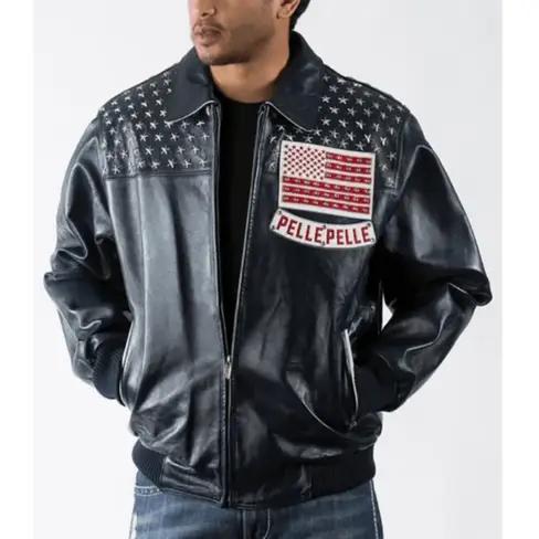 Pelle Pelle American Black Leather Jacket | Pelle Pelle view 2