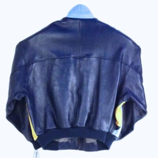 Pelle Pelle Blue Leather Bomber Jacket | Pelle Pelle Store view 2