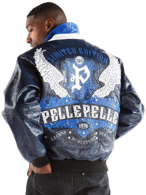 Pelle Pelle Blue Leather Jacket | Pelle Pelle Store view 2