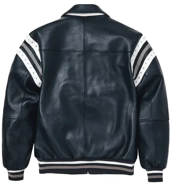 Pelle Pelle Encrusted Varsity Plush Navy | Pelle Pelle Store view 2