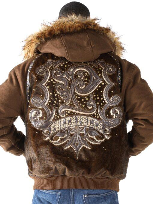 Pelle Pelle Hooded Brown Wool Jacket view 3