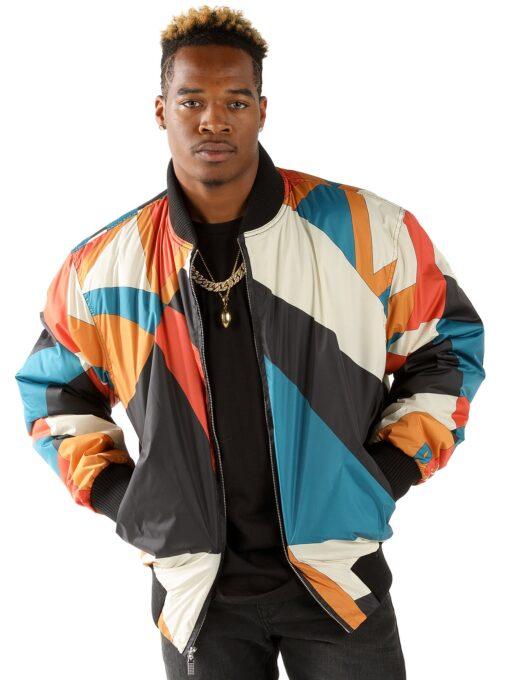 Pelle Pelle Abstract Bomber Blue Jacket view 2