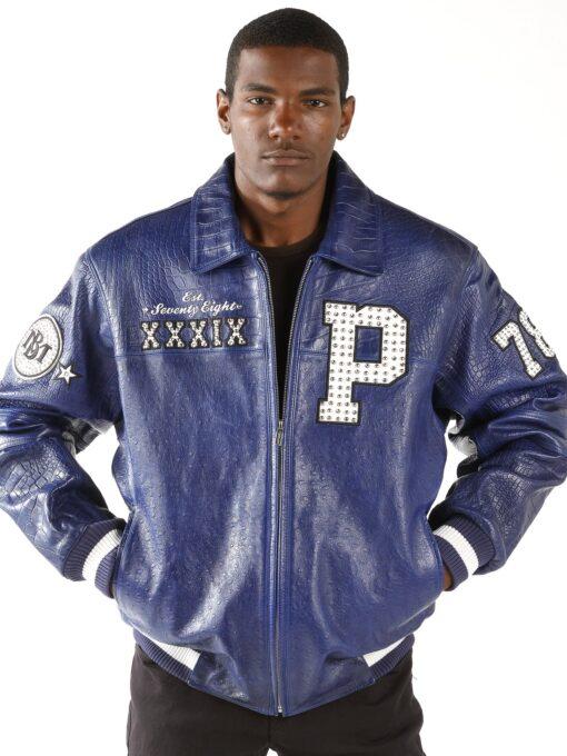 Pelle Pelle Mens MB Blue Leather Jacket view 2