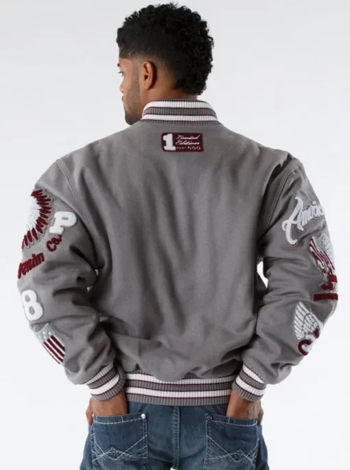 Pelle Pelle American Grey Varsity Jacket view 3