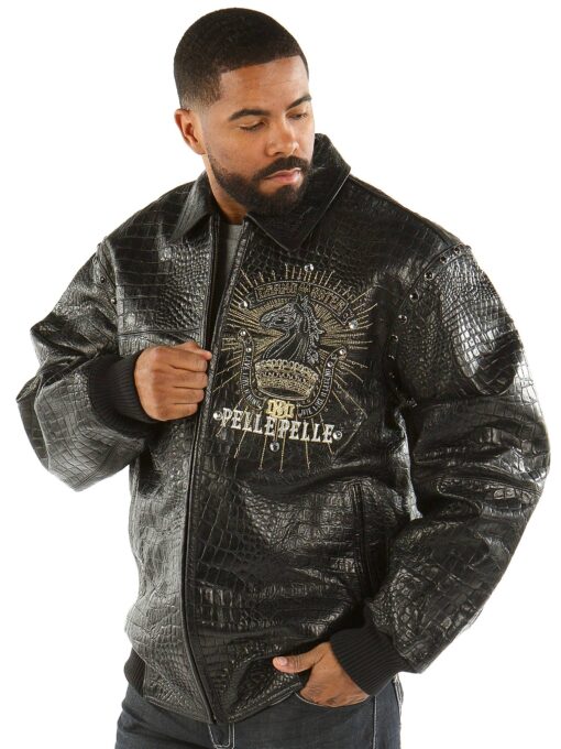 Pelle Pelle Grandmaster Black Croc Jacket view 2