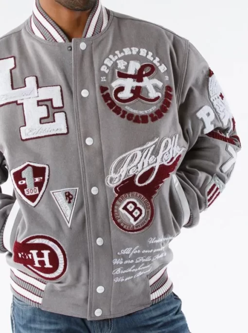 Pelle Pelle American Grey Varsity Jacket view 2
