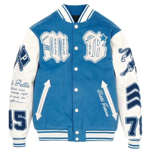 Pelle Pelle Blue And White Varsity Jacket view 2
