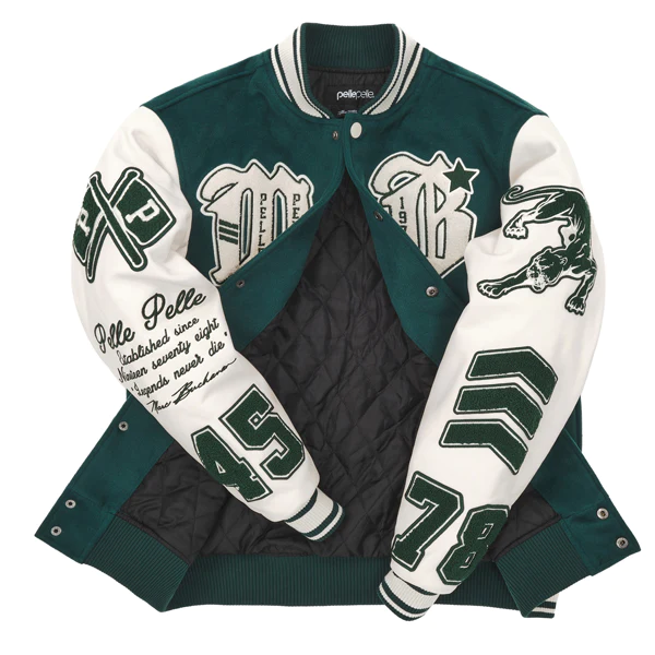 Pelle Pelle Varsity Green And White Jacket view 3