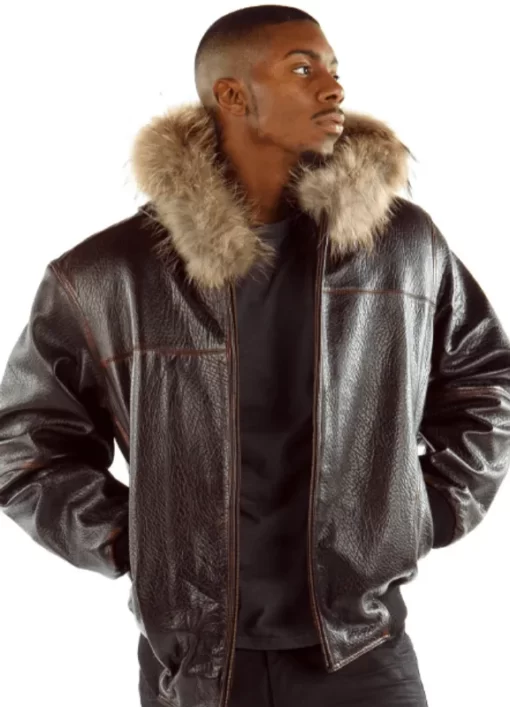 Pelle Pelle Hooded Script Leather Jacket view 2