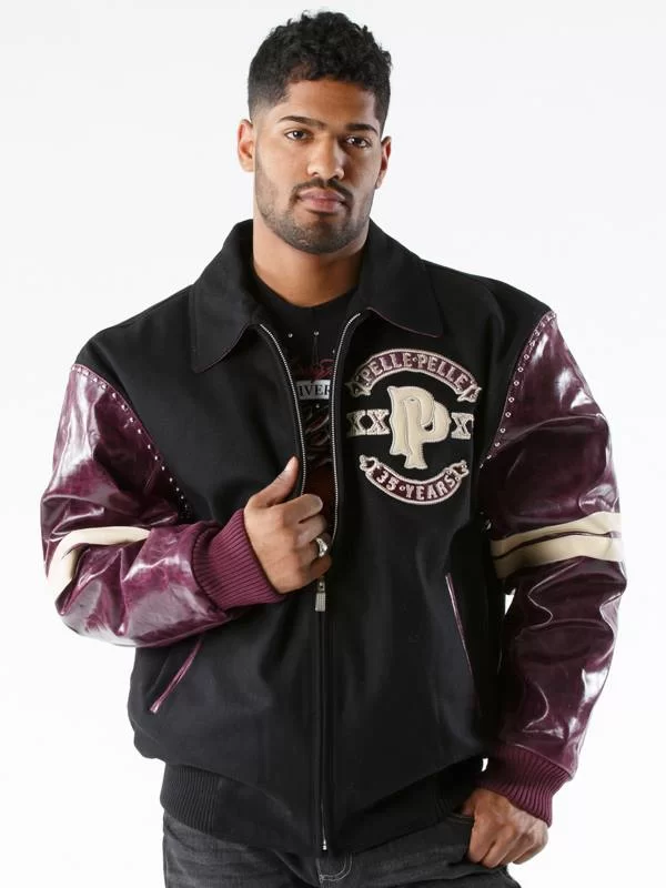 Pelle Pelle Supply Co. Wool Black Plum Jacket view 2