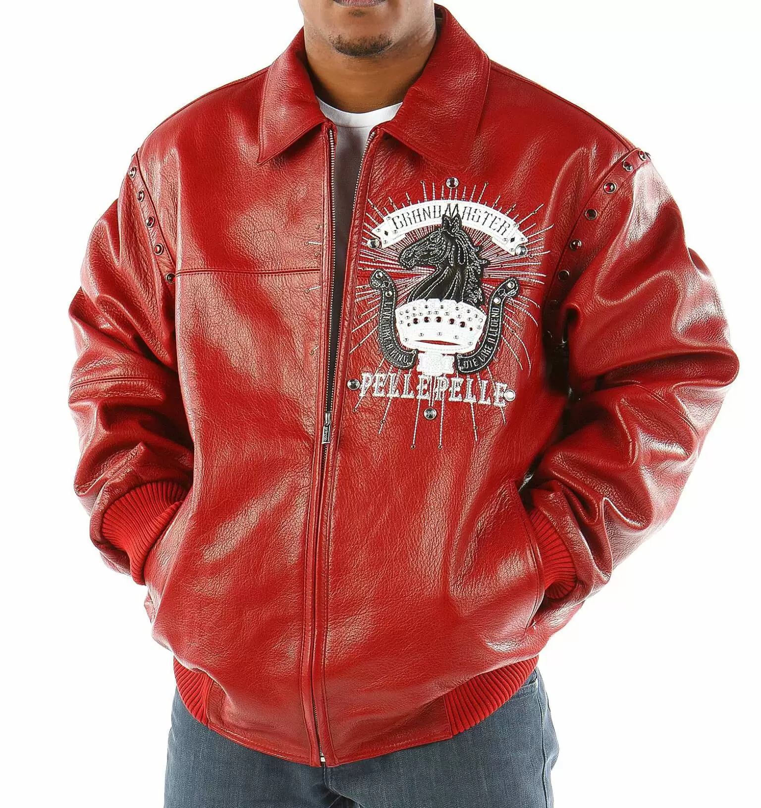 Pelle Pelle Red Studded Leather Jacket view 2