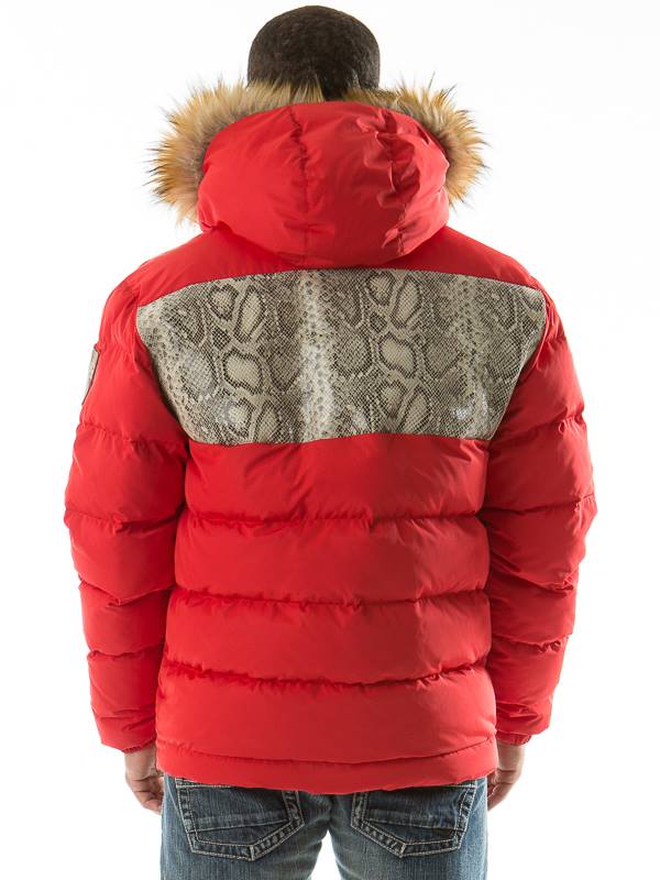 Pelle Pelle Snakeskin Bubble Red Coat view 2