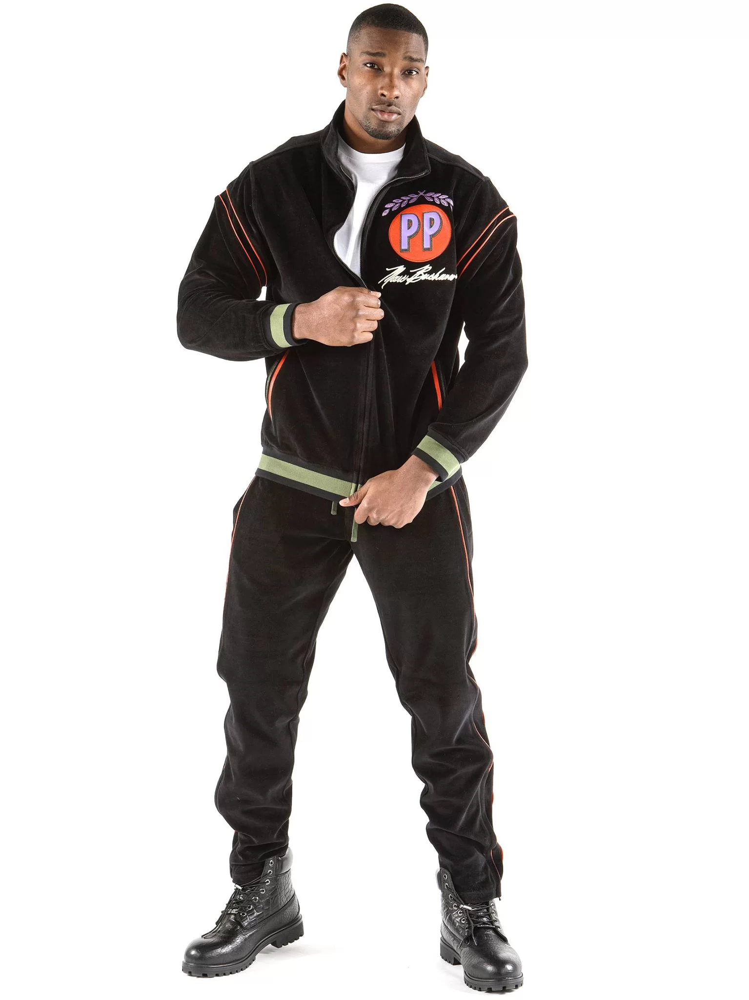 Pelle Pelle Throwback Black Warmup Set view 2