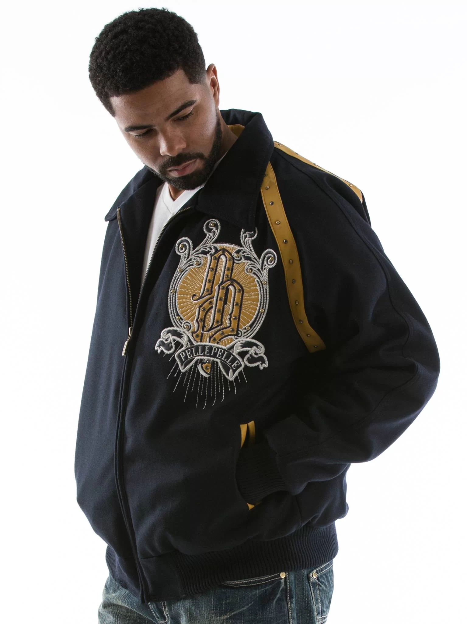 Pelle Pelle Top Brass Navy Blue Coat view 2