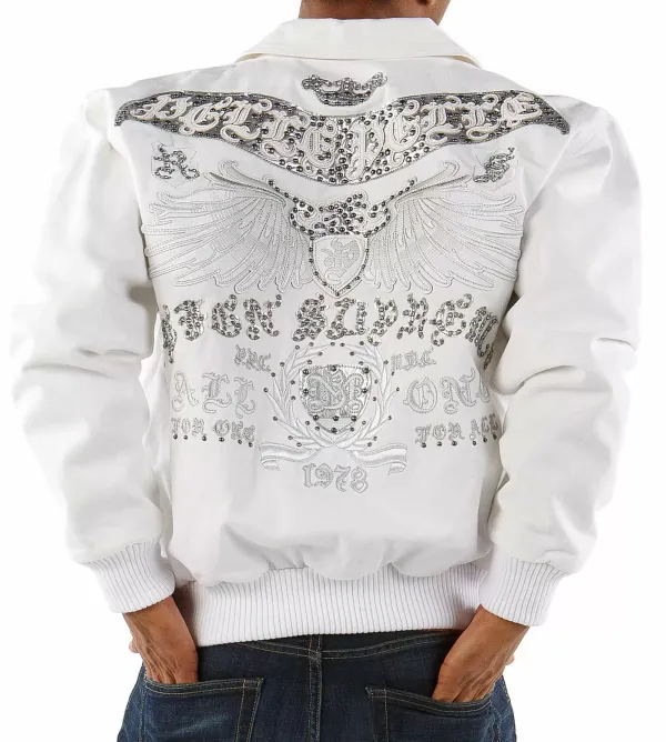 Pelle Pelle White Studded Wool Jacket