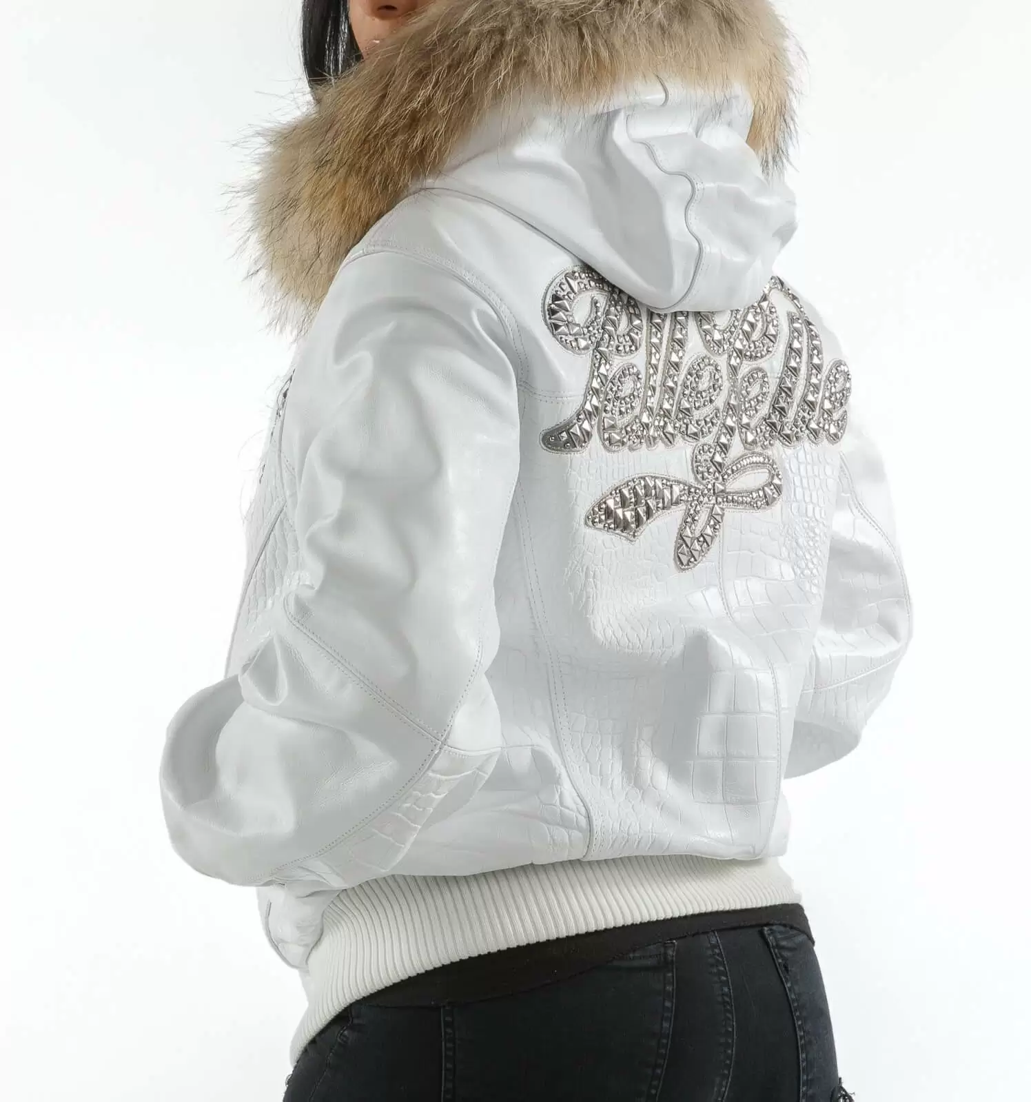 Pelle Pelle White Hooded Leather Jacket view 2