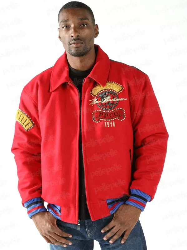 Pelle Pelle World Tour Red Bomber Jacket view 3