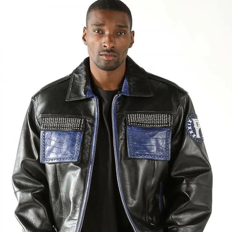 Pelle Pelle Mens Fighter Black Jacket
