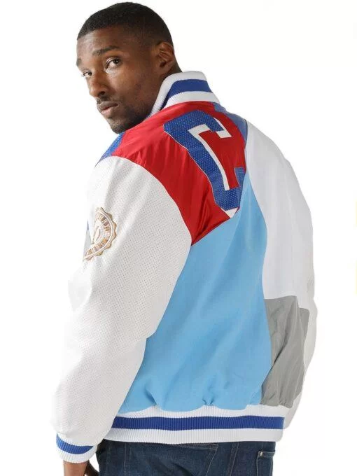 Pelle Pelle White And Blue Dunk Jacket view 2