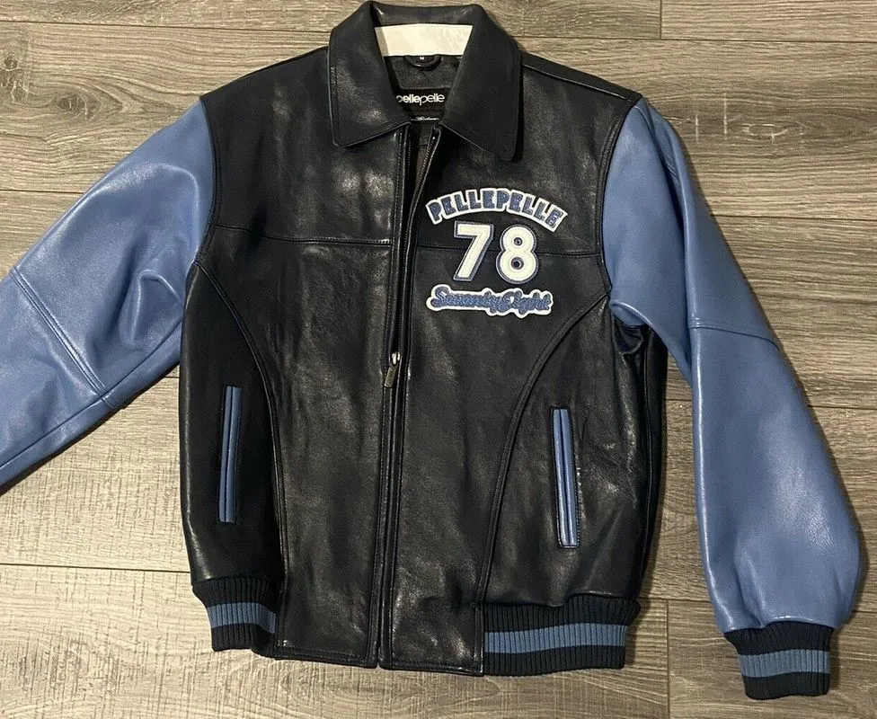 Pelle Pelle Blue Throwback Leather Jacket view 2