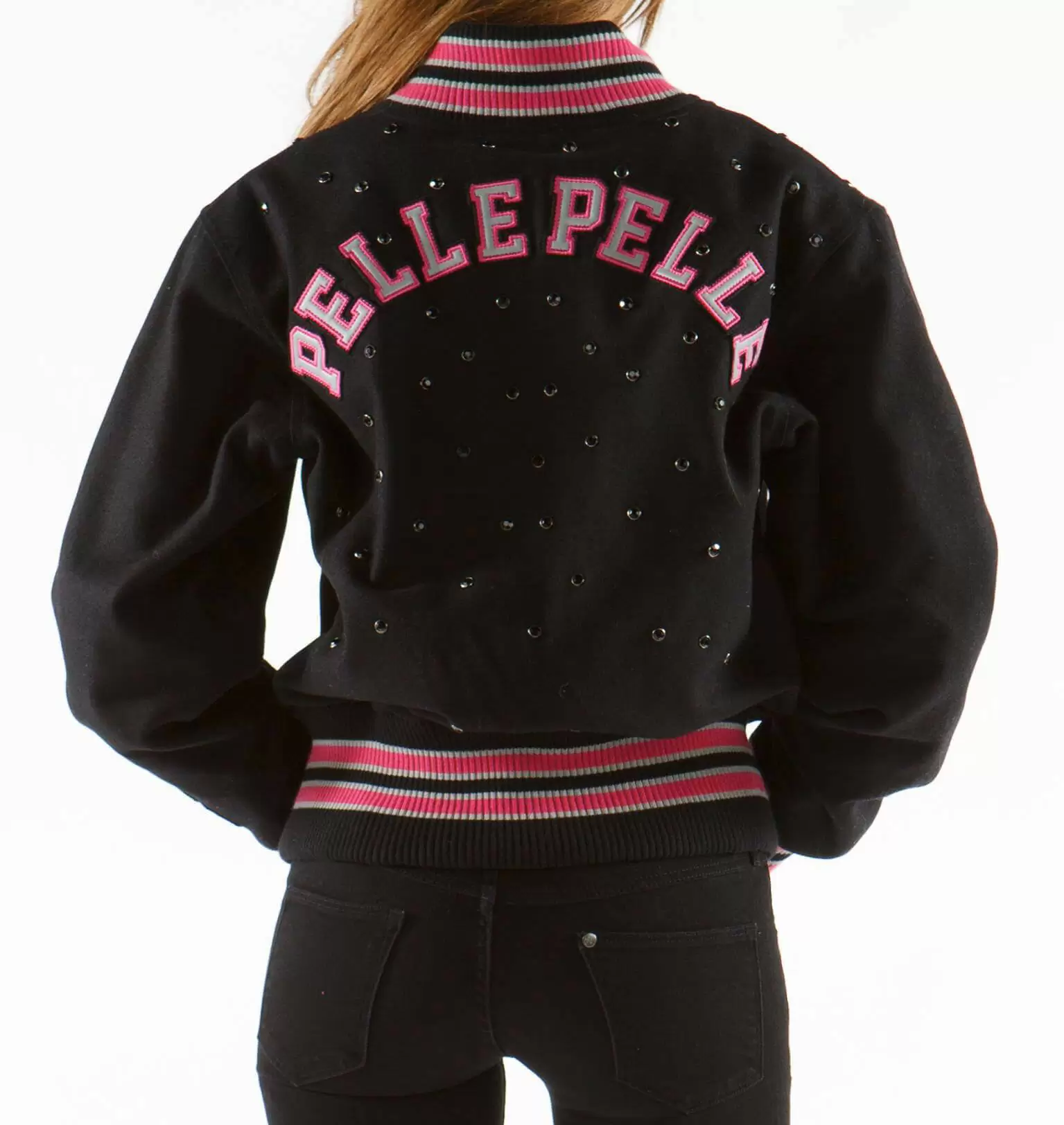 Cheer Pelle Pelle Black Varsity Wool Jacket view 2