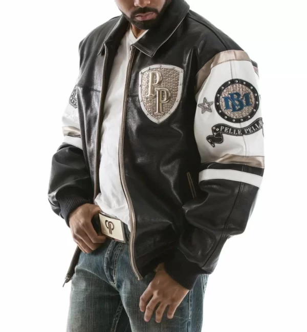 Pelle Pelle Black White Leather Jacket view 2
