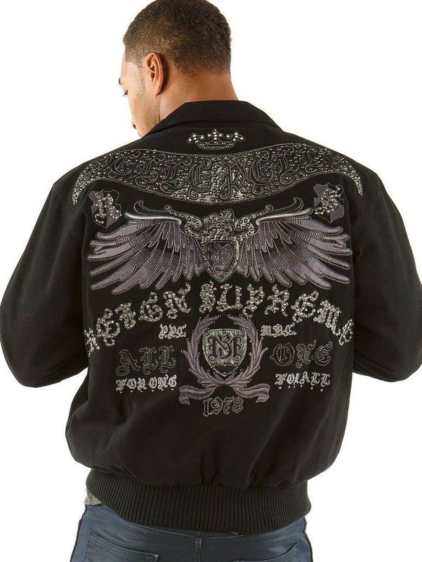 Best Pelle Pelle Black Zipper Wool Jacket