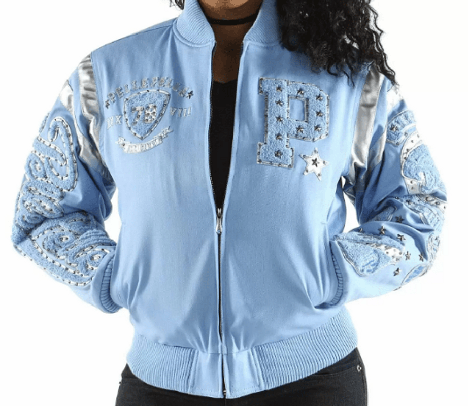 Pelle Pelle Blue Patches Varsity Jacket
