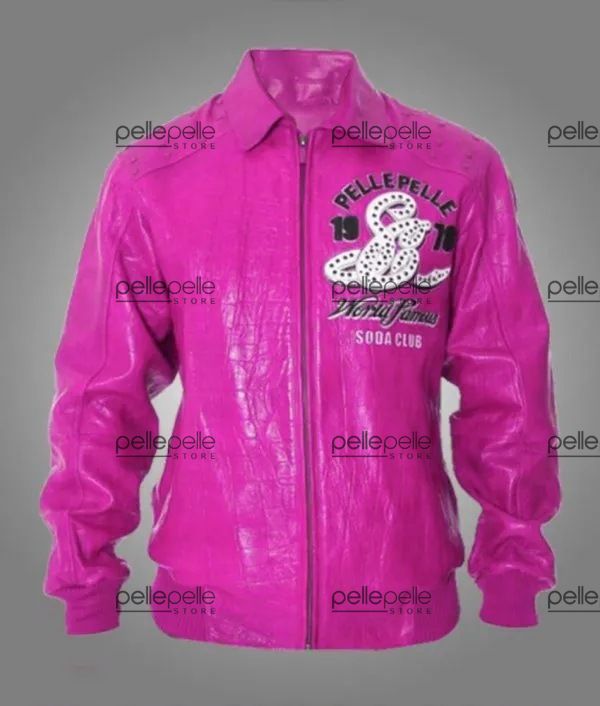 MB Pelle Pelle Pink Soda Club leather Jacket view 2