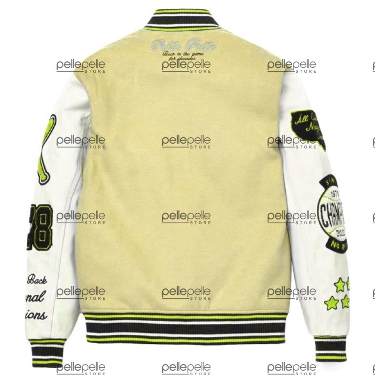 Champion Pelle Pelle Cream Varsity Jacket view 2