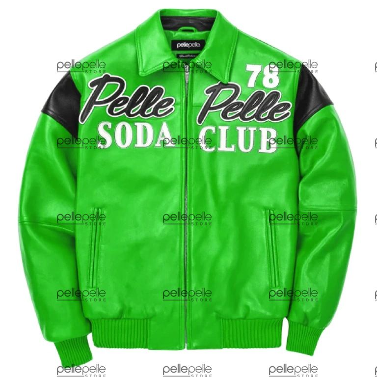 Green Pelle Pelle Soda Club Leather Jacket view 2