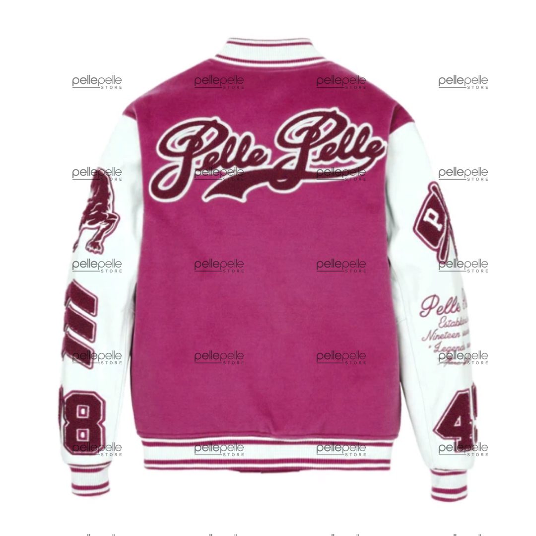 MB Pelle Pelle Pink Varsity Jacket view 2