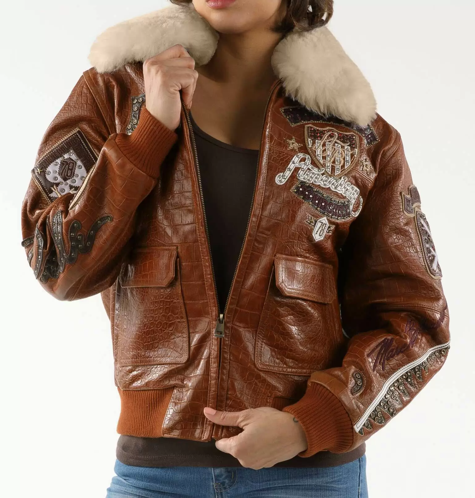 Pelle Pelle American Brown Bombshell Jacket view 2